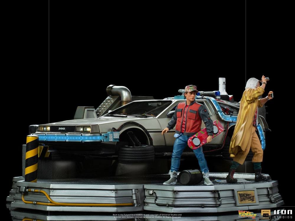 Iron Studios Back To The Future Ii Delorean Deluxe Full Set Art Sca