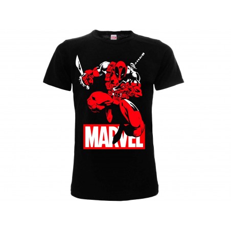 MAGLIA T SHIRT MARVEL DEADPOOL COMIC NERA