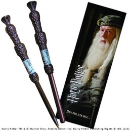 NOBLE COLLECTIONS HARRY POTTER DUMBLEDORE WAND PEN AND BOOKMARK REPLICA