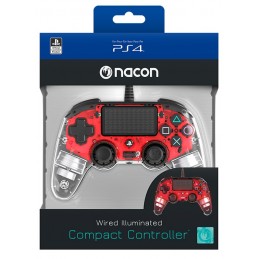 NACON CONTROLLER WIRED DUAL SHOCK 4 PS4 ROSSO LUMINOSO