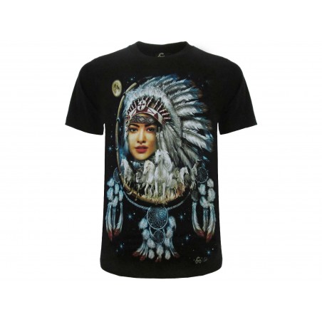 MAGLIA T SHIRT NATIVI AMERICANI CAPO MOTOCICLETTA