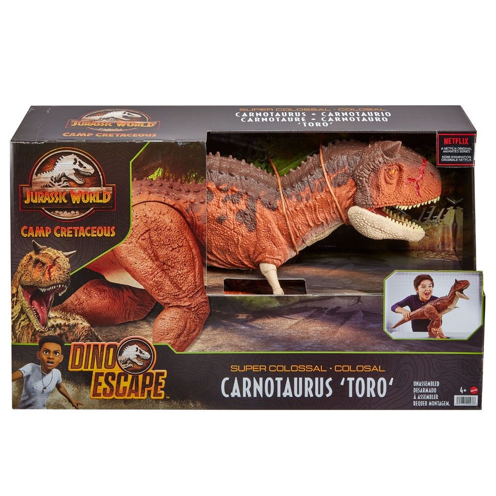 jurassic world camp cretaceous colossal carnotaurus toro figure