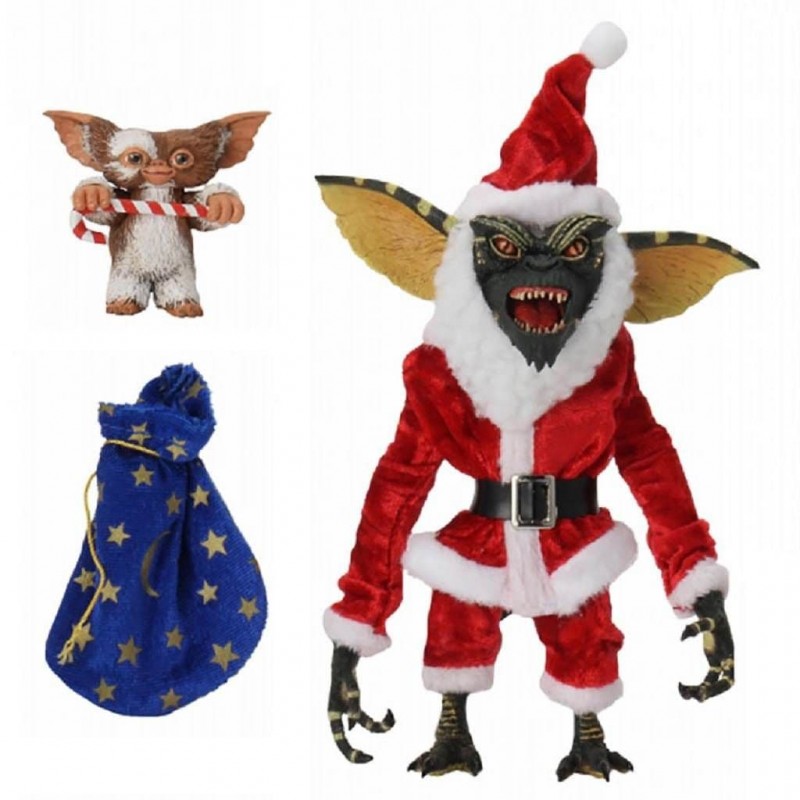 GREMLINS SANTA STRIPE AND GIZMO ACTION FIGURE NECA