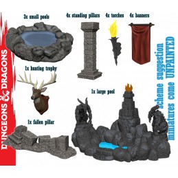 WIZKIDS POOLS AND PILLARS SET AMBIENTAZIONE DUNGEONS AND DRAGONS