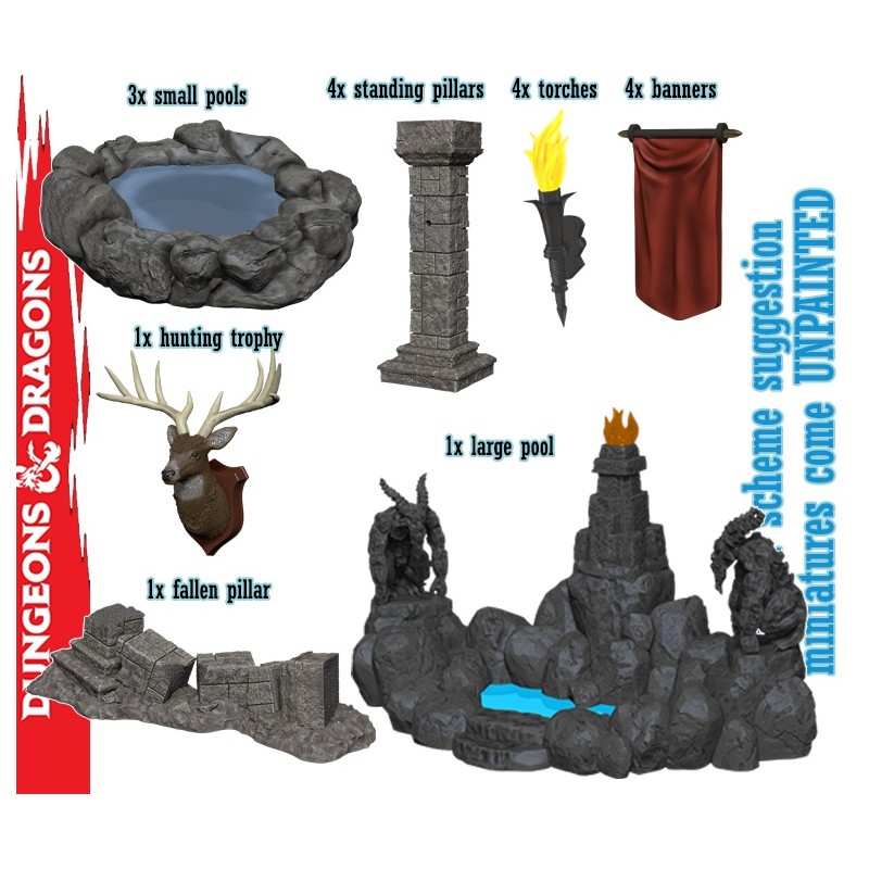 WIZKIDS POOLS AND PILLARS SET AMBIENTAZIONE DUNGEONS AND DRAGONS