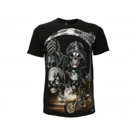MAGLIA T SHIRT MOTO CUSTOM DEATH AND SKULLS