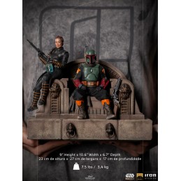 IRON STUDIOS THE MANDALORIAN BOBA FETT AND FENNEC ON THRONE DELUXE BDS ART SCALE 1/10 STATUE FIGURE