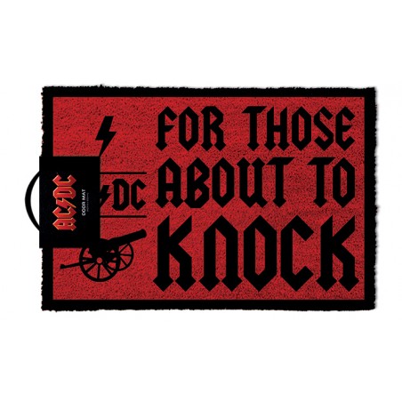 AC DC FOR THOSE ABOUT TO KNOCK DOORMAT ZERBINO TAPPETINO 40X60CM