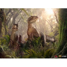 IRON STUDIOS JURASSIC PARK DELUXE ART SCALE THE TWO RAPTORS 1/10 STATUE FIGURE