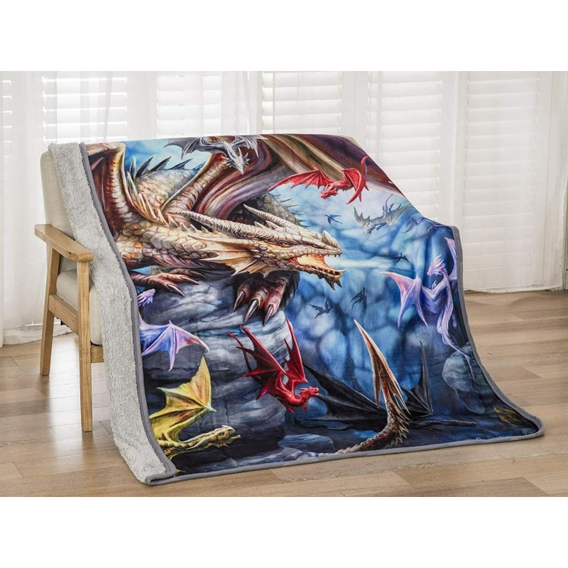 NEMESIS NOW ANNE STOKES DRAGON NEST PILE BLANKET 160 X 140CM