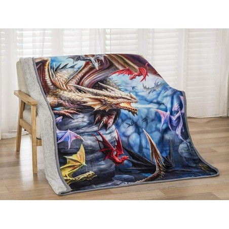 ANNE STOKES DRAGON NEST PILE BLANKET 160 X 140CM