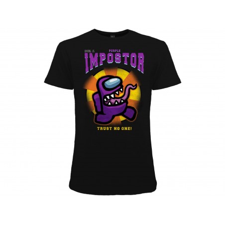 MAGLIA T SHIRT AMONG US IMPOSTOR TRUST NO ONE NERA