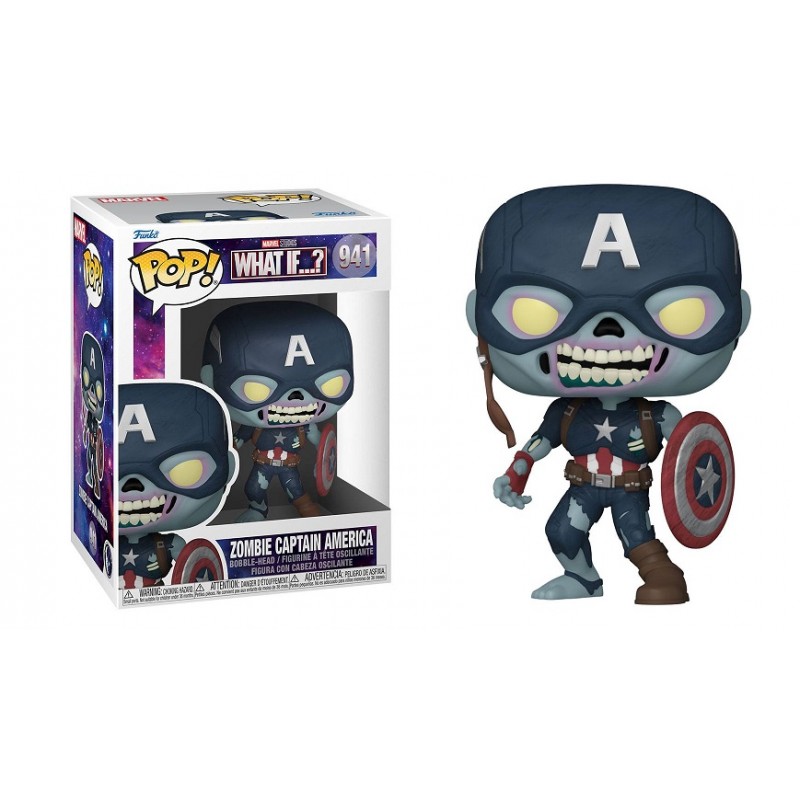 FUNKO FUNKO POP! MARVEL WHAT IF...? ZOMBIE CAPTAIN AMERICA BOBBLE HEAD KNOCKER FIGURE