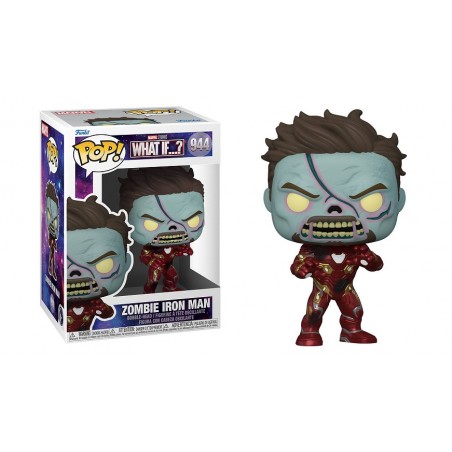 FUNKO POP! MARVEL WHAT IF...? ZOMBIE IRON MAN BOBBLE HEAD KNOCKER FIGURE