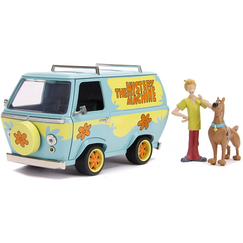JADA TOYS MYSTERY MACHINE WITH SHAGGY AND SCOOBY-DOO 1/24 MODEL AND FIGURES