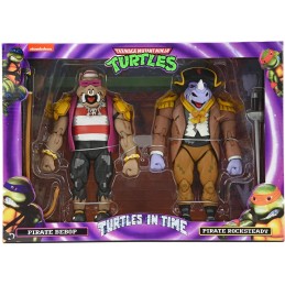 NECA TMNT TURTLES IN TIME PIRATE ROCKSTEADY AND PIRATE BEBOP ACTION FIGURE