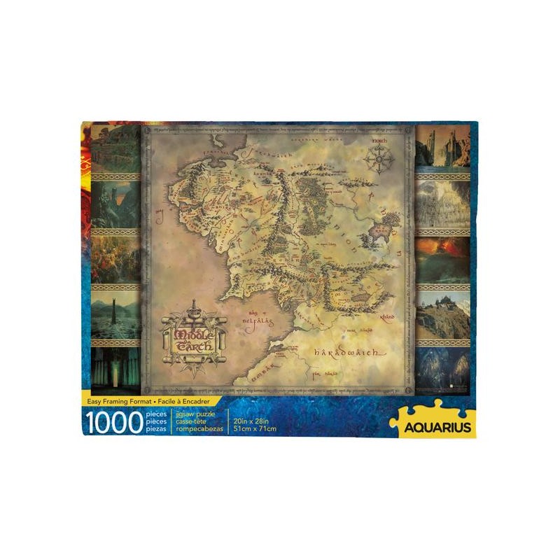 AQUARIUS ENT LORD OF THE RINGS MIDDLE EARTH MAP 1000 PIECES PEZZI JIGSAW PUZZLE 50x70cm AQUARIUS ENT LORD OF THE RINGS MIDDLE EARTH MAP 1000 PIECES PEZZI JIGSAW PUZZLE 50x70cm