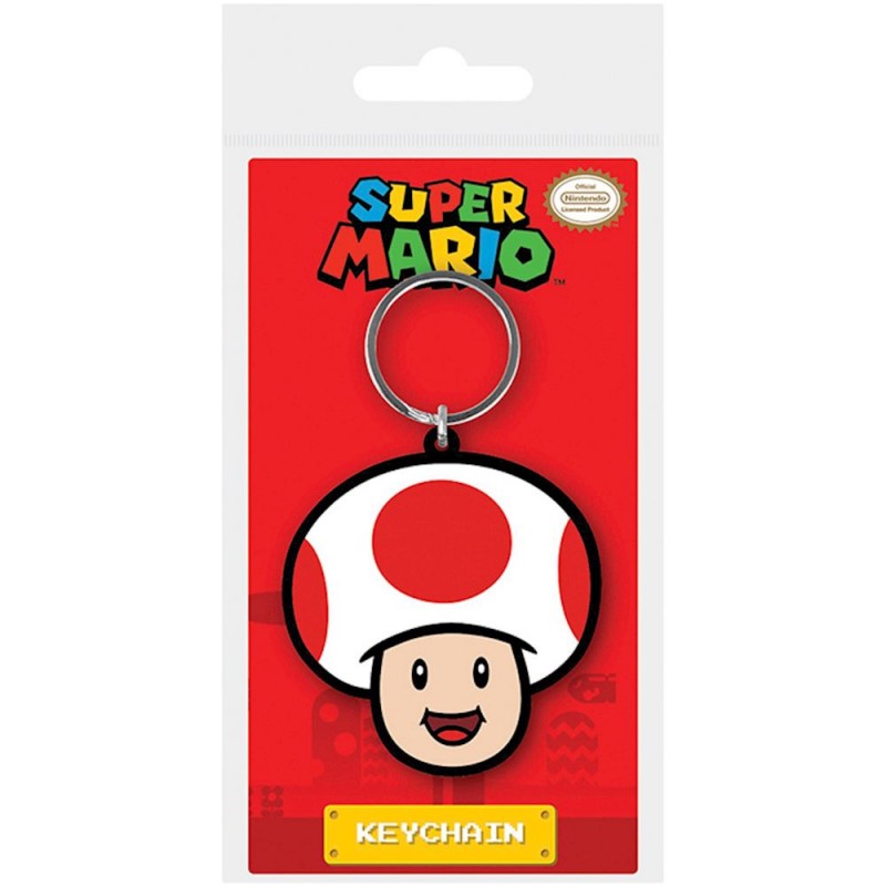 SUPER MARIO TOAD RUBBER KEYCHAIN KEYRING PORTACHIAVI IN GOMMA PYRAMID INTERNATIONAL