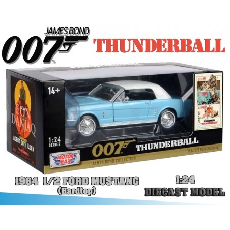 007 THUNDERBALL JAMES BOND COLLECTION 1964 FORD MUSTANG HARDTOP DIE CAST 1/24 MODEL CAR