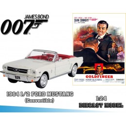 007 GOLDFINGER JAMES BOND COLLECTION 1964 FORD MUSTANG CONVERTIBLE DIE CAST 1/24 MODEL CAR MOTOR MAX