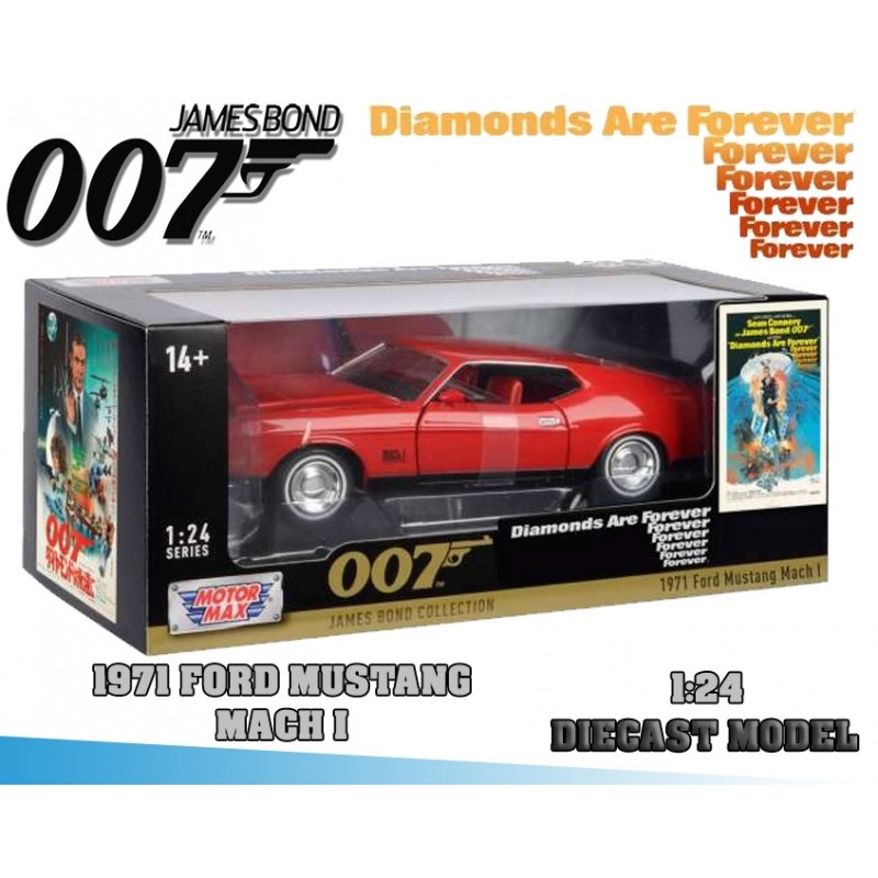 MOTOR MAX 007 DIAMONDS ARE FOREVER JAMES BOND COLLECTION 1971 FORD MUSTANG MACH 1 DIE CAST 1/24 MODEL CAR
