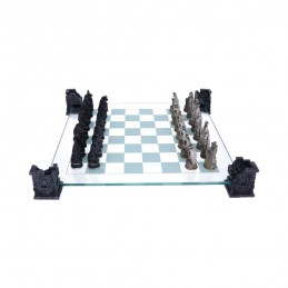 NEMESIS NOW GLASS AND RESIN VAMPIRES VS WEREWOLVES CHESS SET