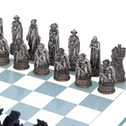 NEMESIS NOW GLASS AND RESIN VAMPIRES VS WEREWOLVES CHESS SET