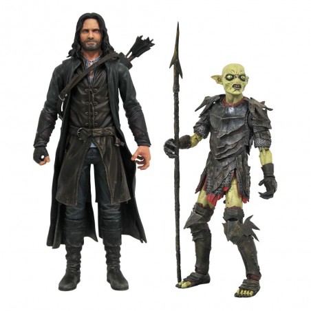 THE LORD OF THE RINGS SELECT ARAGORN AND MORIA ORC ACTION FIGURES