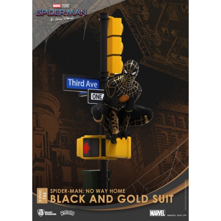 D-STAGE SPIDER-MAN NO WAY HOME BLACK AND GOLD SUIT STATUA FIGURE DIORAMA
