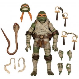 UNIVERSAL MONSTERS X NINJA TURTLES MICHELANGELO MUMMY ACTION FIGURE NECA