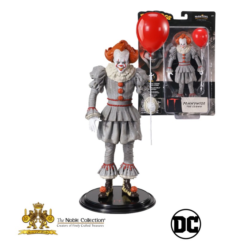 NOBLE COLLECTIONS IT 2017 PENNYWISE BENDYFIGS 20CM ACTION FIGURE