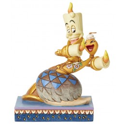 ENESCO BEAUTY AND THE BEAST LUMIERE AND FEATHER DUSTER STATUE FIGURE