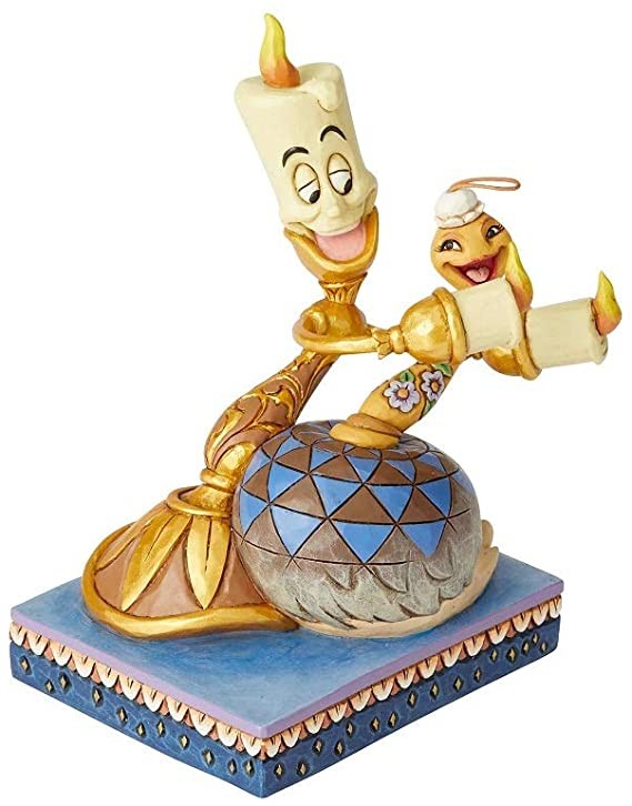 ENESCO LA BELLA E LA BESTIA LUMIERE E SPOLVERINA STATUA FIGURE