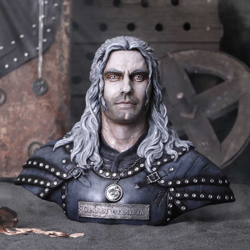 NEMESIS NOW THE WITCHER GERALT OF RIVIA BUST STATUE RESIN 40CM FIGURE