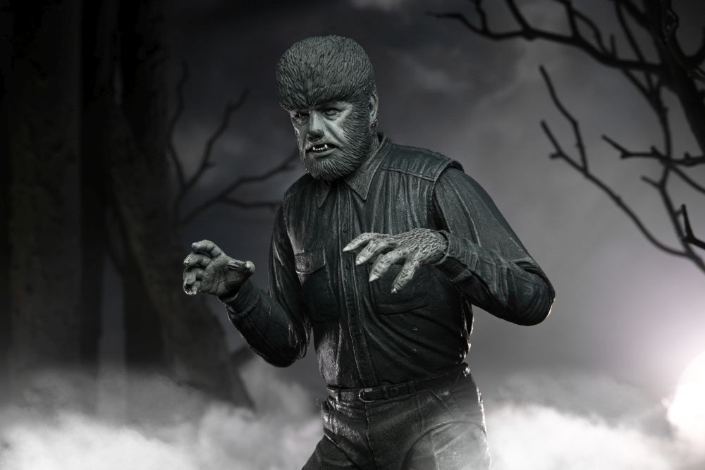 NECA UNIVERSAL MONSTERS ULTIMATE WOLFMAN BLACK AND WHITE ACTION FIGURE