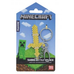 PALADONE PRODUCTS MINECRAFT SWORD BOTTLE OPENER METAL KEYCHAIN KEYRING