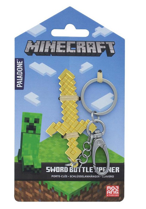 PALADONE PRODUCTS MINECRAFT SWORD BOTTLE OPENER METAL KEYCHAIN PORT