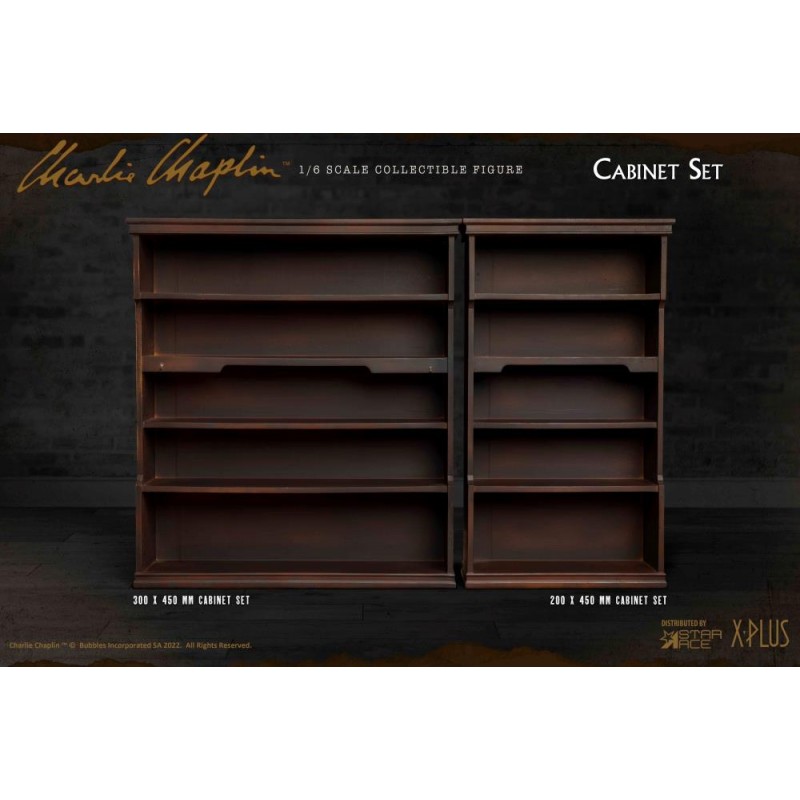 STAR ACE CHARLIE CHAPLIN SCALE COLLECTIBLE FIGURE CABINET SET