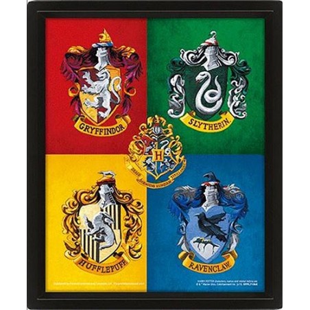 HARRY POTTER COLORFUL CRESTS LENTICULAR 3D POSTER 25X20CM