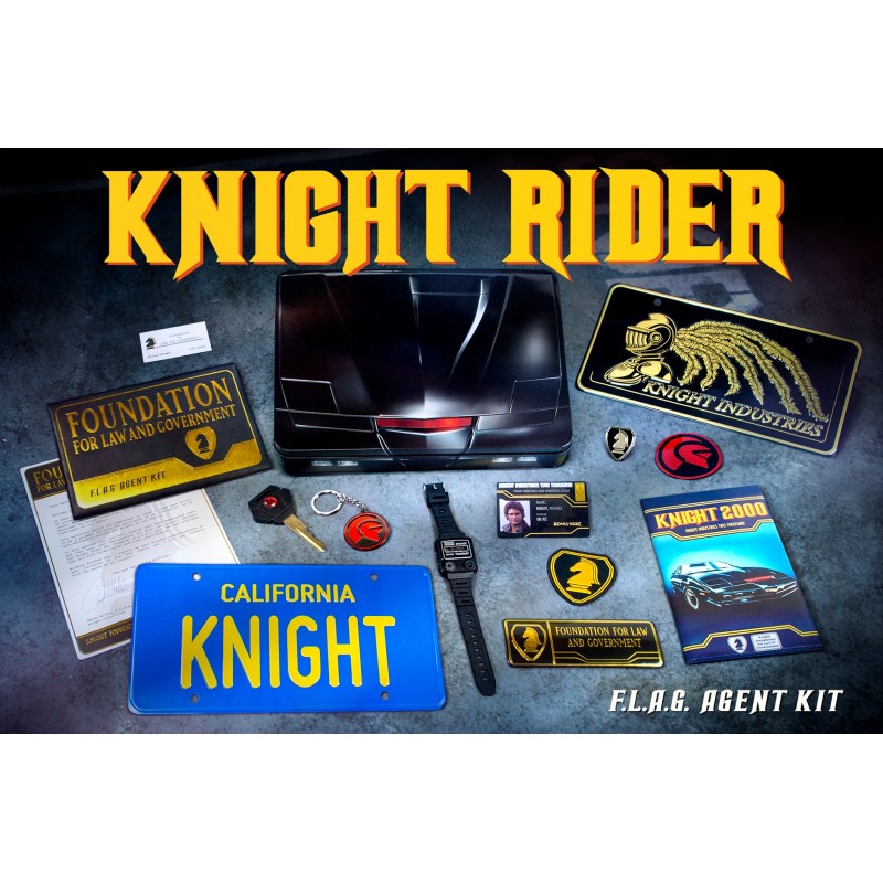 KNIGHT RIDER FLAG AGENT KIT SET DA COLLEZIONE SUPERCAR DOCTOR COLLECTOR