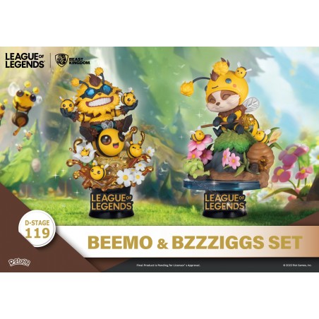 D-STAGE LEAGUE OF LEGENDS BEEMO AND BZZZIGGS SET STATUE FIGURE DIORAMA