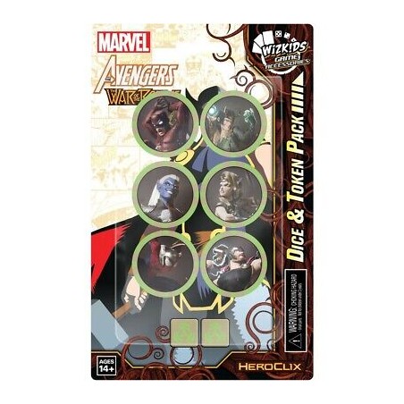 MARVEL HEROCLIX AVENGERS THE WAR OF THE REALMS DICE AND TOKENS SET