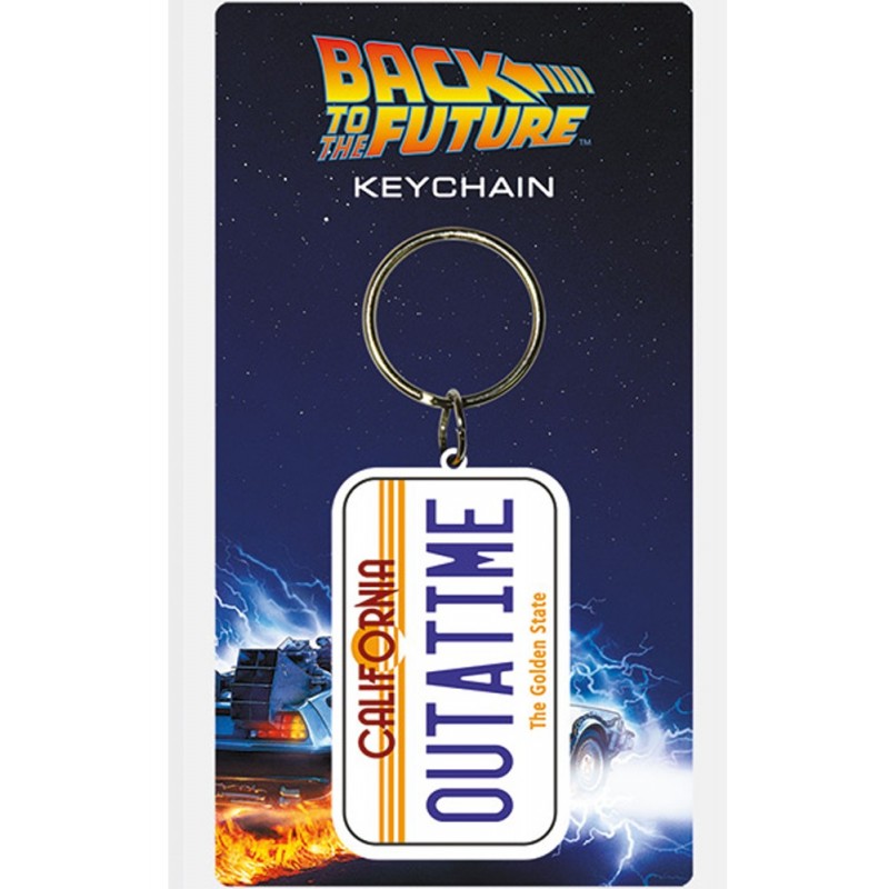 BACK TO THE FUTURE - DELOREAN LICENSE PLATE TARGA KEYCHAIN PORTACHIAVI KEYRING PYRAMID INTERNATIONAL