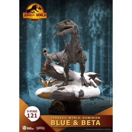 D-STAGE JURASSIC WORLD DOMINION BLUE AND BETA STATUE FIGURE DIORAMA