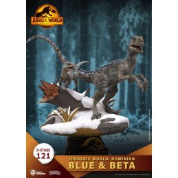 D-STAGE JURASSIC WORLD DOMINION BLUE AND BETA STATUA FIGURE DIORAMA BEAST KINGDOM