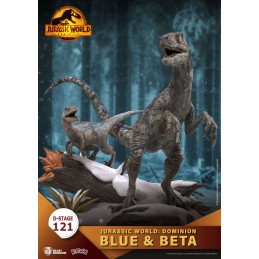 BEAST KINGDOM D-STAGE JURASSIC WORLD DOMINION BLUE AND BETA STATUE FIGURE DIORAMA