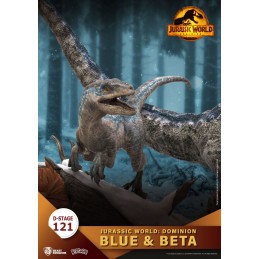BEAST KINGDOM D-STAGE JURASSIC WORLD DOMINION BLUE AND BETA STATUE FIGURE DIORAMA