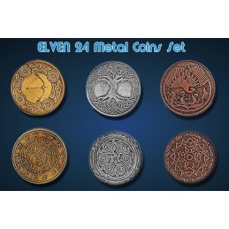 ELVEN 24 METAL COINS SET MONETE ELFICHE DRAWLAB ENTERTAINMENT