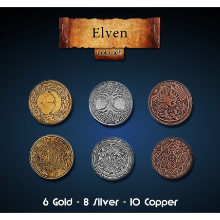ELVEN 24 METAL COINS SET MONETE ELFICHE