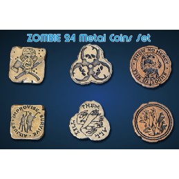 ZOMBIE 24 METAL COINS SET MONETE DRAWLAB ENTERTAINMENT